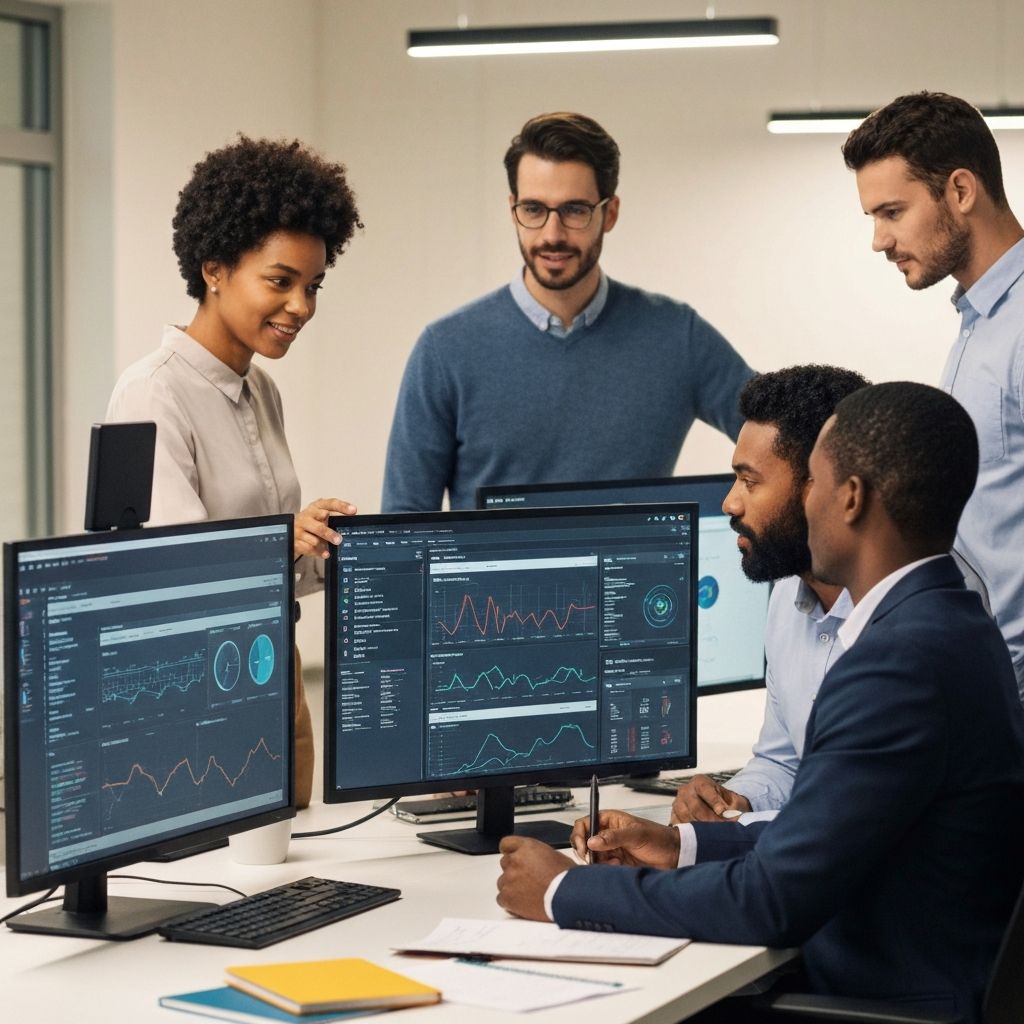 CyberDefender IQ Pro team collaborating in a modern office